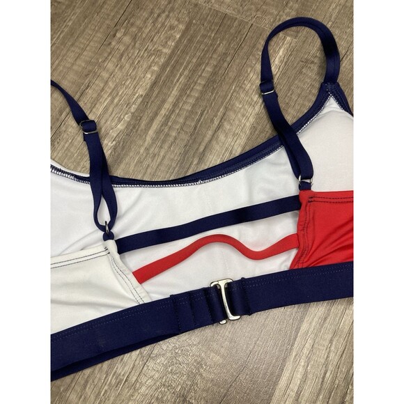 Kona Sol™ Women's Colorblock Red White Blue Bralette Bikini Top Size M - Picture 6 of 6